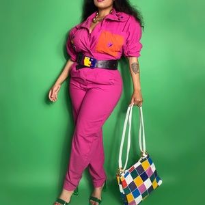 Vintage Pink colorful jumpsuit